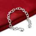 New charm 925 Sterling Silver Bracelet for woman man classic Heavy chain 8 inches Wedding party Gifts fashion Jewelry